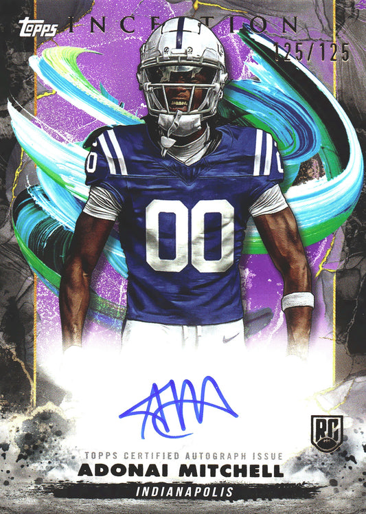 2024 Topps Inception Autograph RC /125 Adonai Mitchell #RA-AM Indianapolis Colts