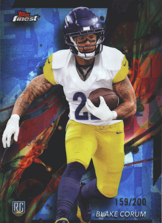 2024 Topps Finest Common Blue /200 Blake Corum RC #77 Los Angeles Rams