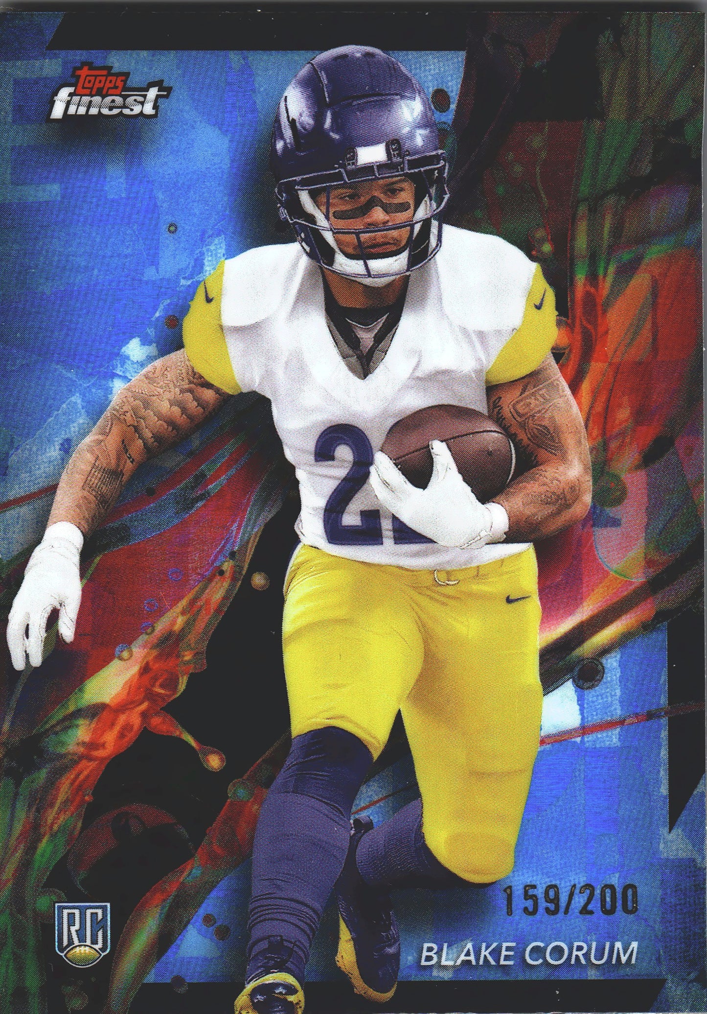 2024 Topps Finest Common Blue /200 Blake Corum RC #77 Los Angeles Rams
