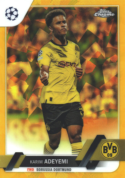2022 Topps Chrome UCC Sapphire Yellow /99 Karim Adeyemi #11 Borussia Dortmund