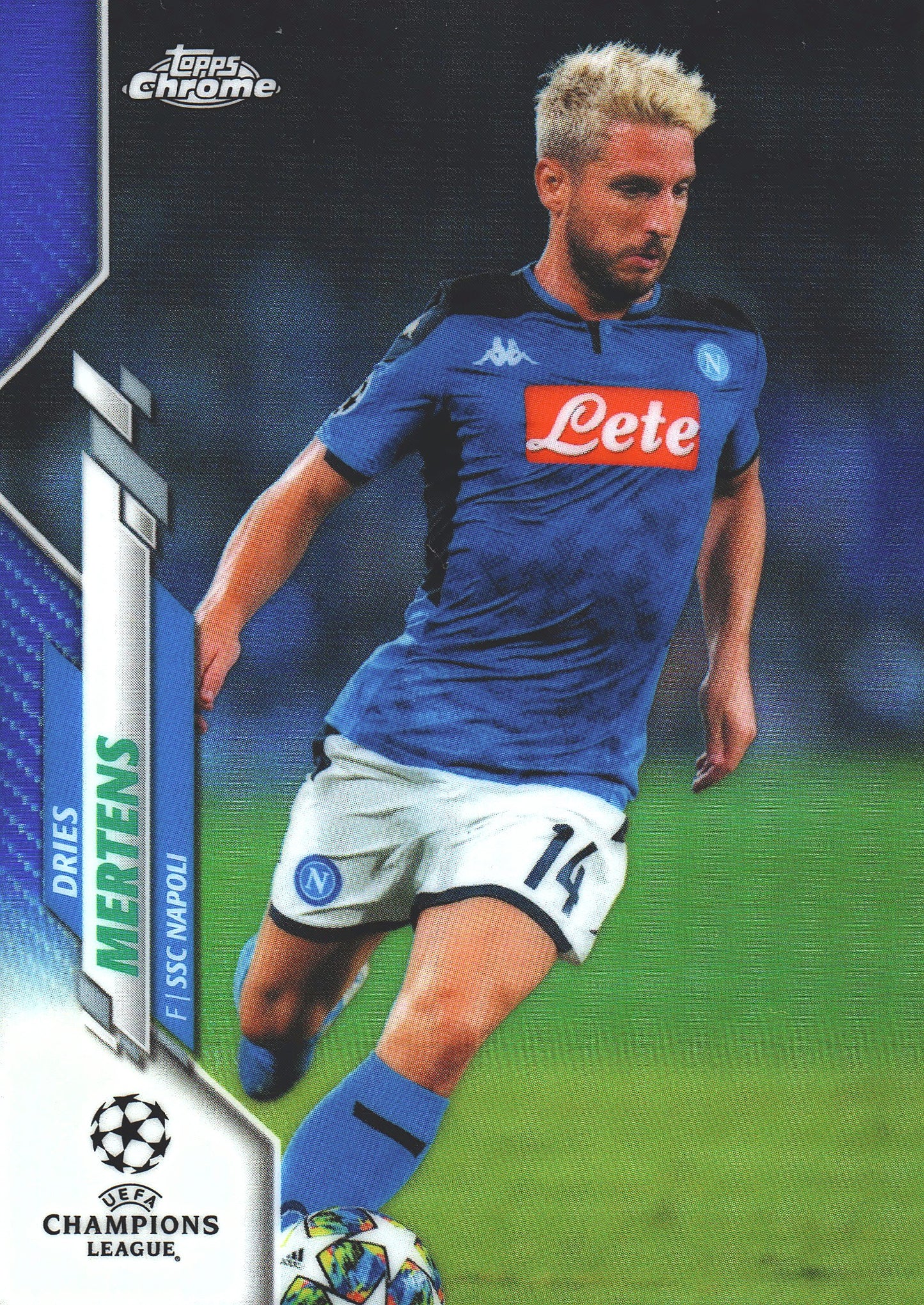 2019 Topps Chrome UCC Blue Refractor /150 Dries Mertens #24 SSC Napoli