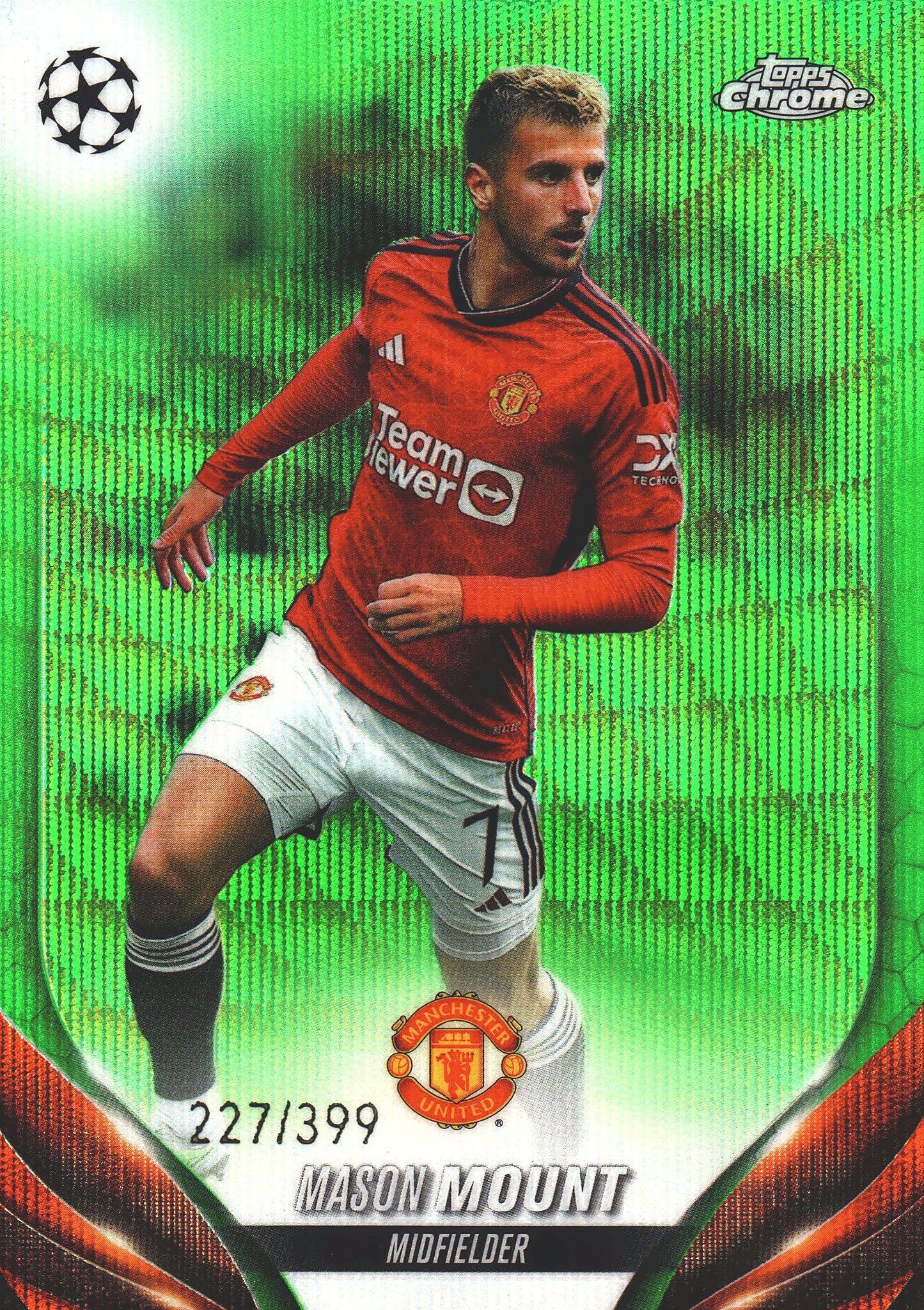 2023 Topps Chrome Green Wave /399 Mason Mount #151 Manchester United