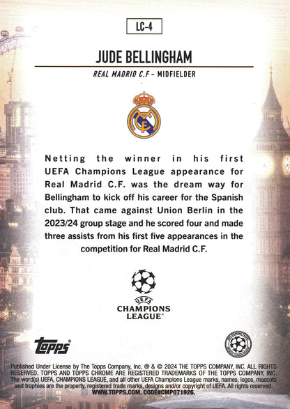 2023 Topps Chrome London Calling SP Gold Lava Jude Bellingham #LC-4 Real Madrid