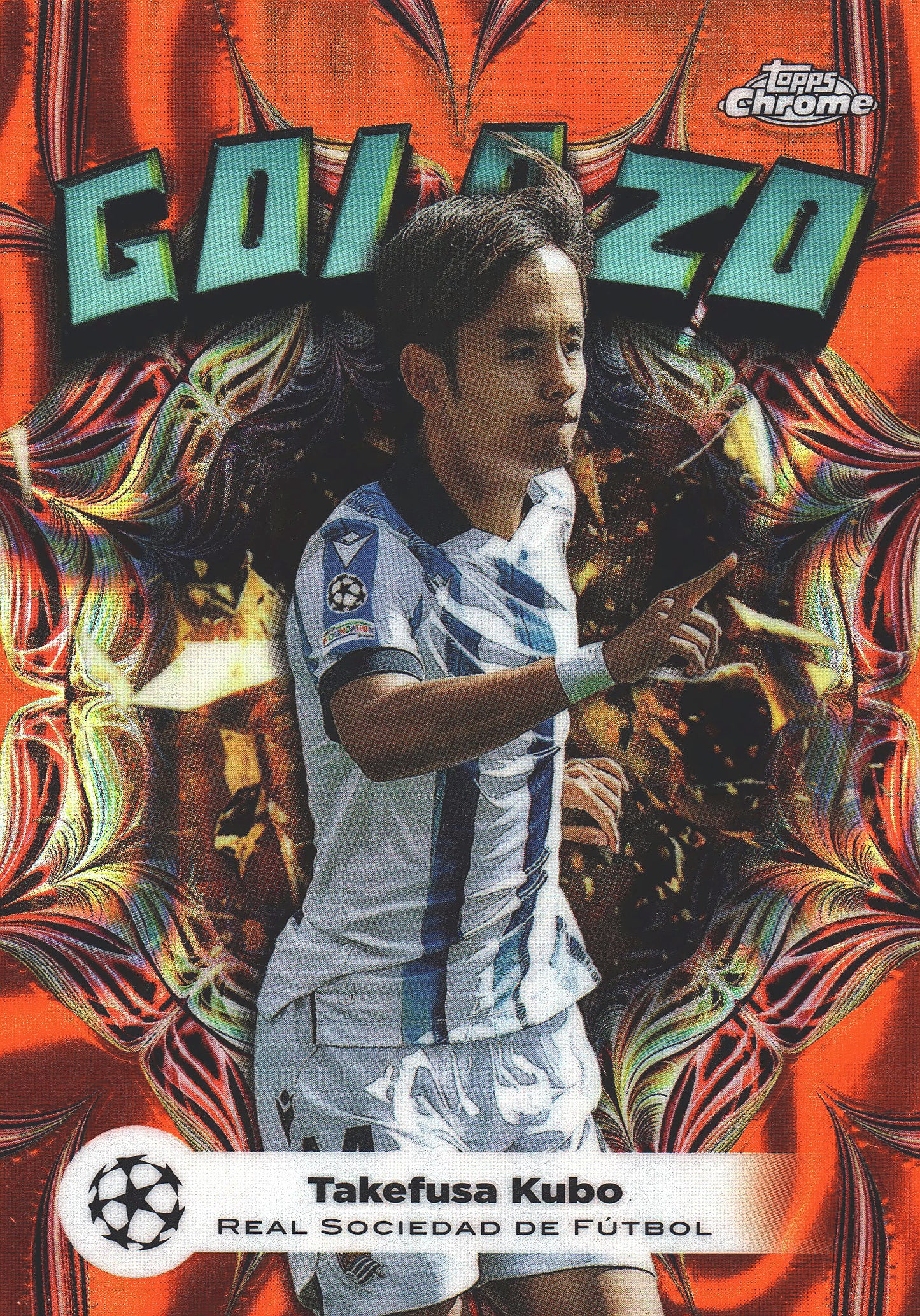 2023 Topps Chrome Golazo Orange Lava SP Takefusa Kubo #GL12 Real Sociedad