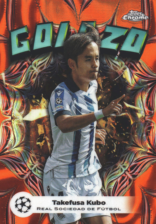 2023 Topps Chrome Golazo Orange Lava SP Takefusa Kubo #GL12 Real Sociedad