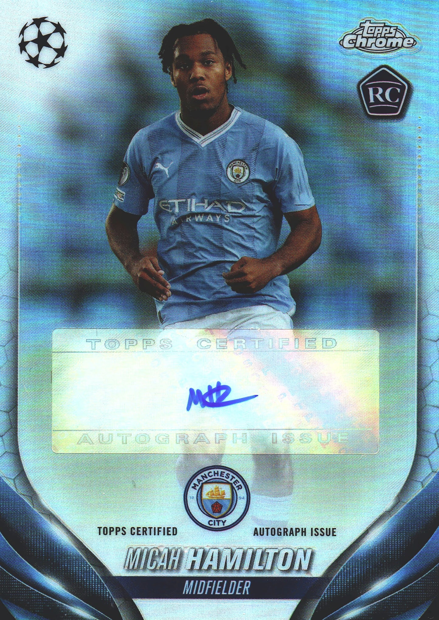 2023 Topps Chrome Autograph Refractor Micah Hamilton RC #CA-MH Manchester City