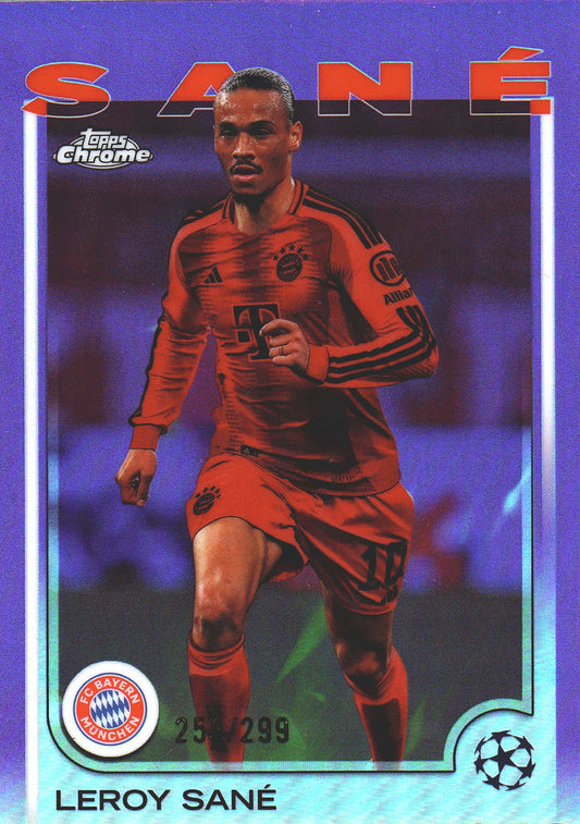 2024 Topps Chrome Violet Prism Refractor /299 Leroy Sané #141 Bayern Munich