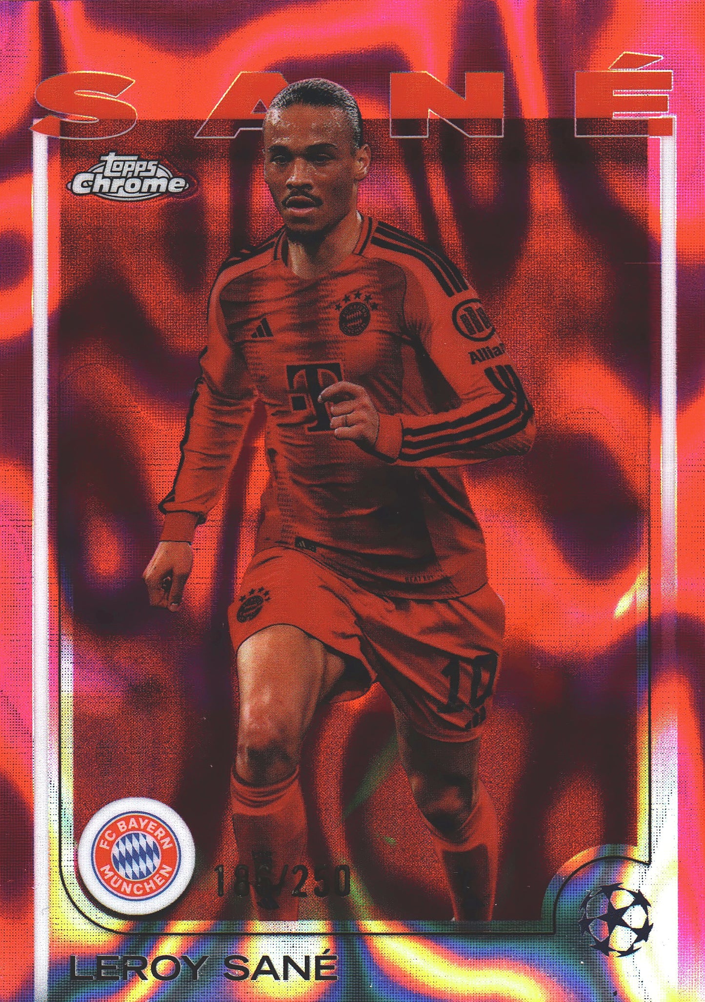 2024 Topps Chrome Pink Lava /250 Leroy Sané #141 Bayern Munich