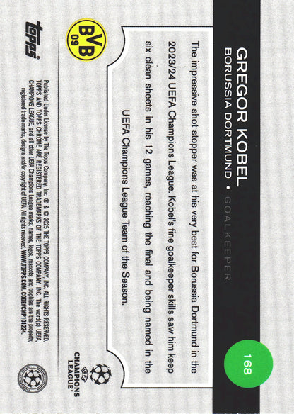 2024 Topps Chrome Aqua Lava Refractor /199 Gregor Kobel #168 Borussia Dortmund