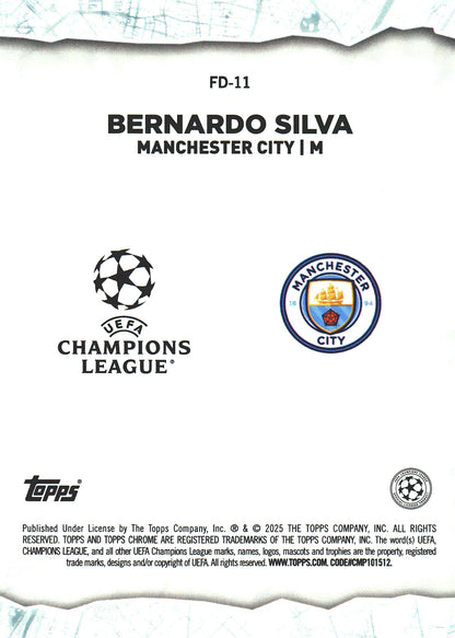 2024 Topps Chrome Final Destination Aqua /199 Bernardo Silva #FD-11 Manchester City