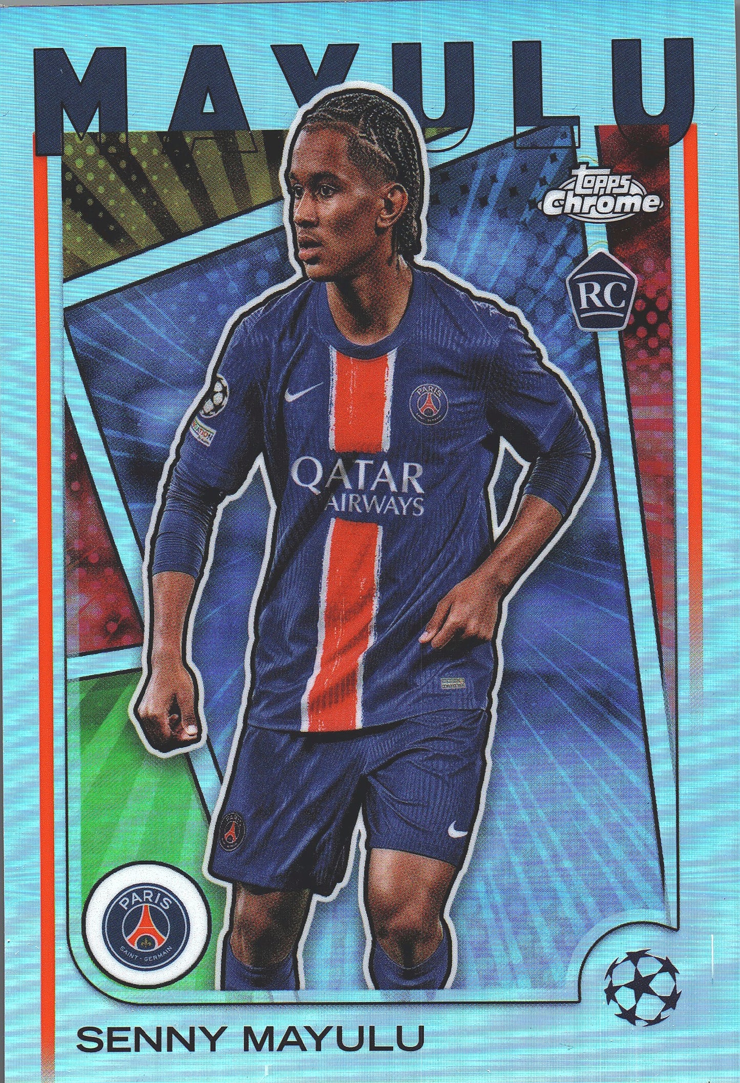 2024 Topps Chrome Case Hit Hero Variation Senny Mayulu RC #173 Paris Saint-Germain