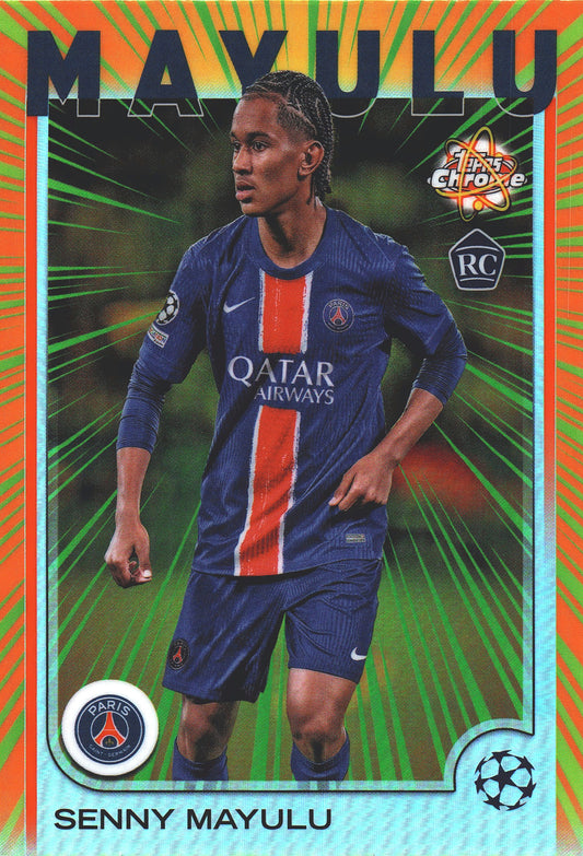2024 Topps Chrome Case Hit Radiating Rookies Senny Mayulu RC #173 Paris Saint-Germain