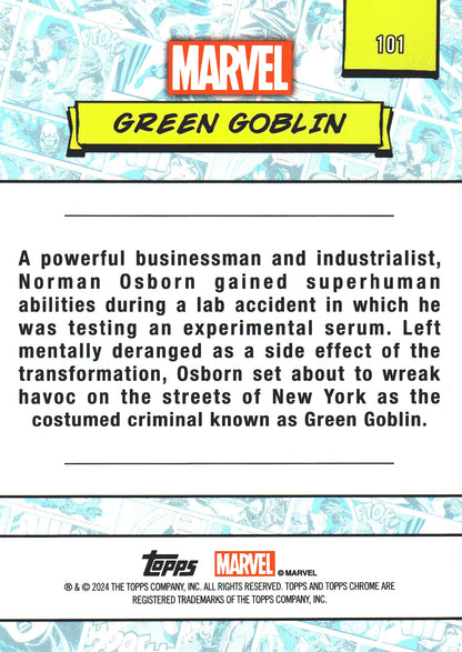 2024 Topps Chrome Marvel Green Goblin #101