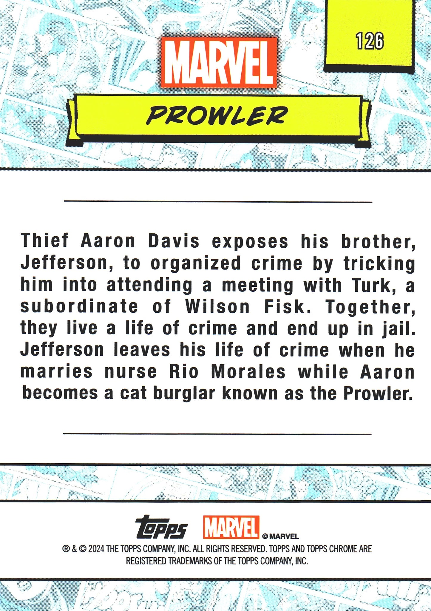 2024 Topps Chrome Marvel Prowler #126