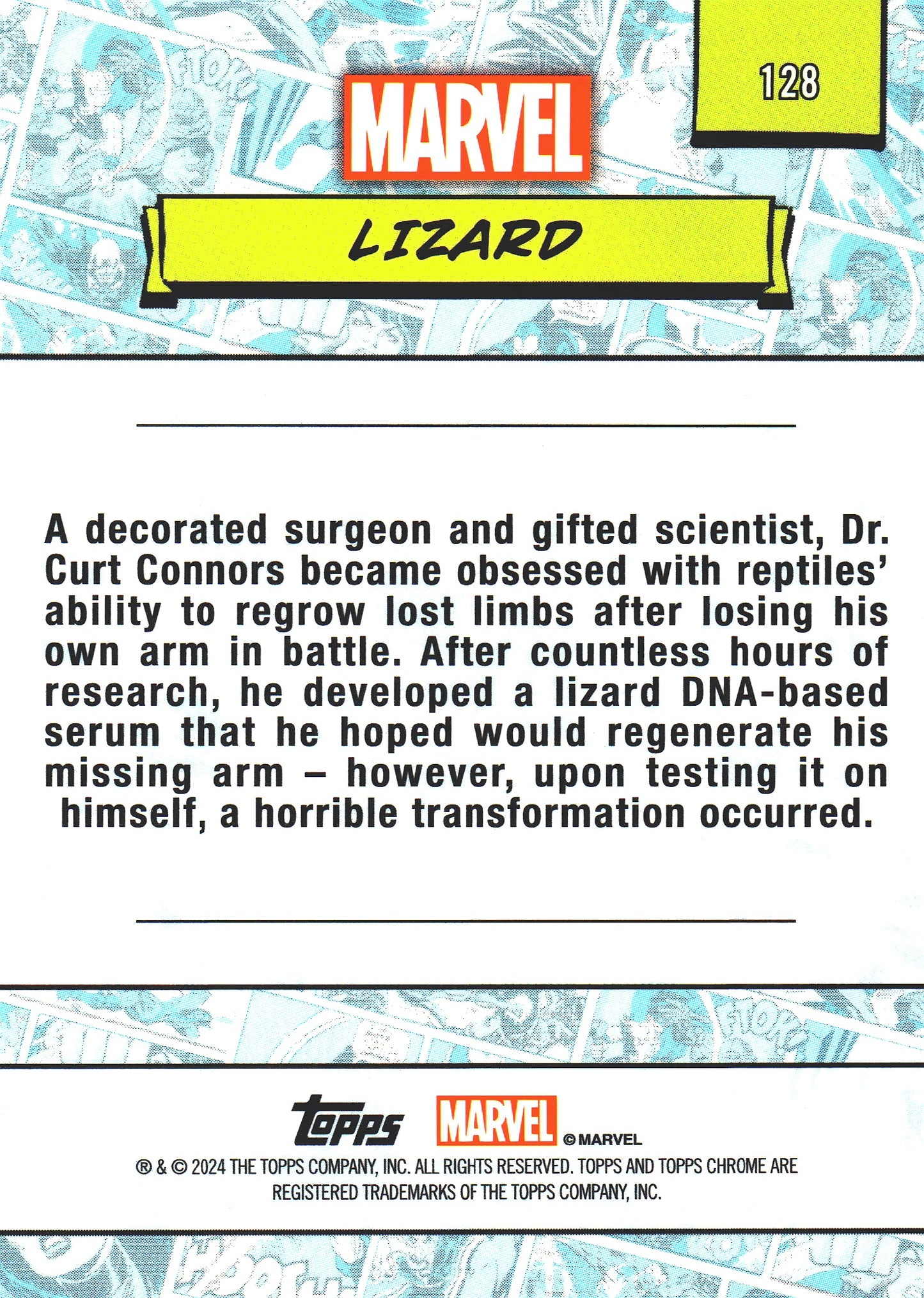 2024 Topps Chrome Marvel Lizard #128