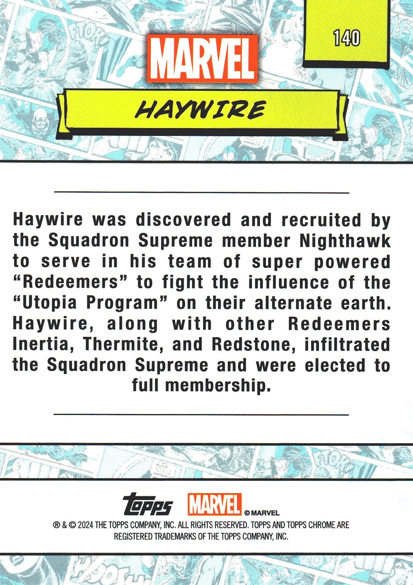 2024 Topps Chrome Marvel Haywire #140