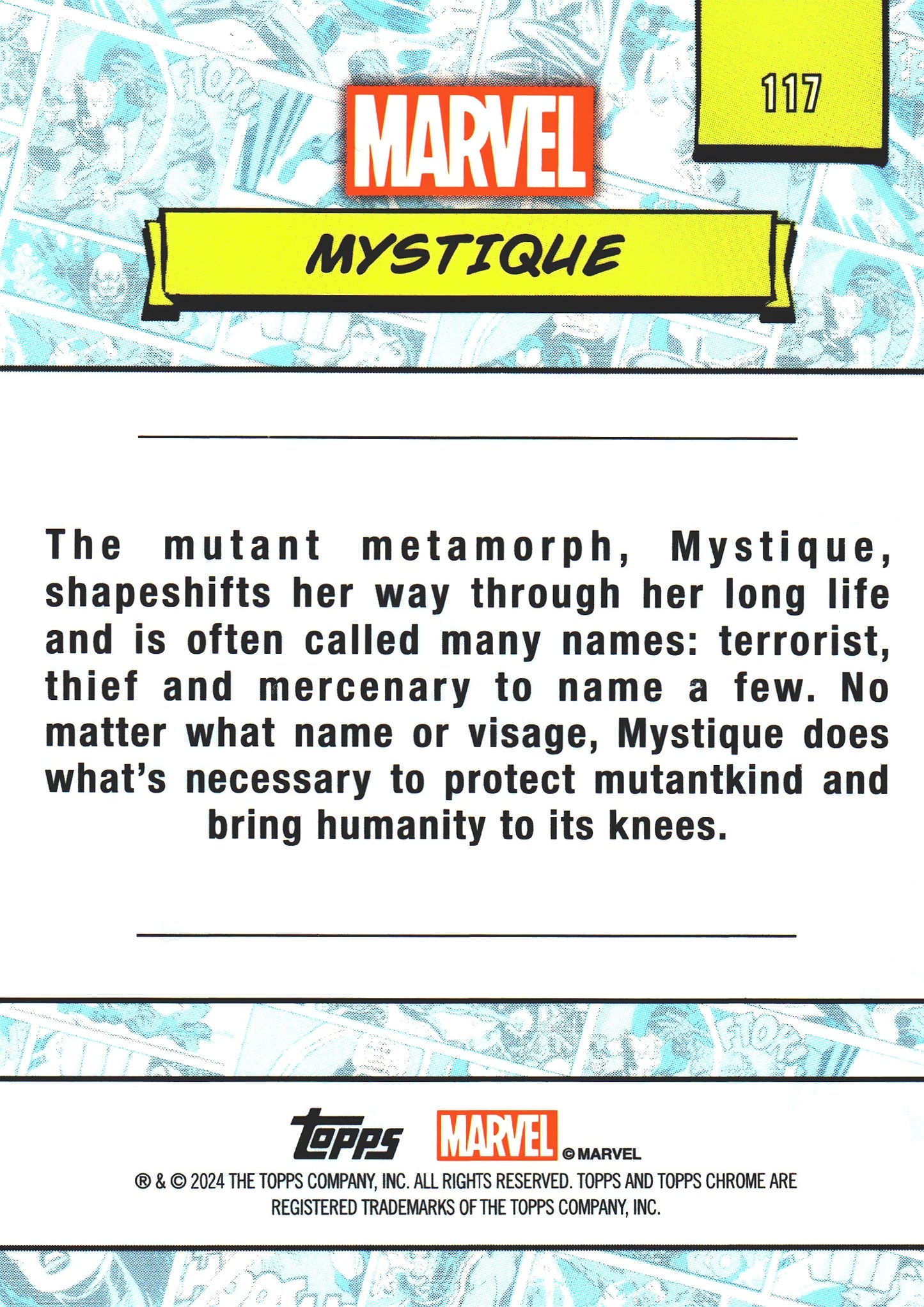 2024 Topps Chrome Marvel Mystique #117