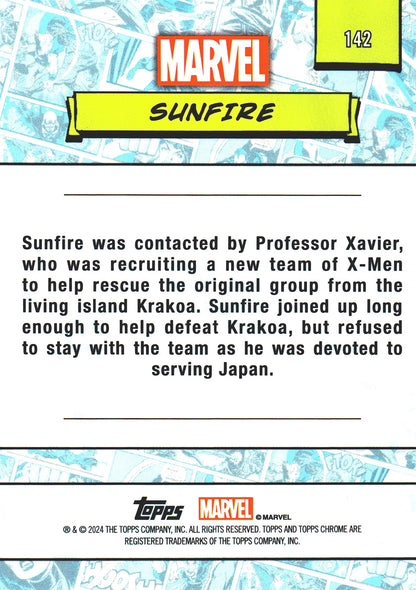 2024 Topps Chrome Marvel Sunfire #142