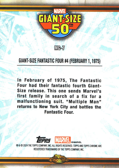 2024 Topps Chrome Marvel Giant Size Fantastic Four #4 #MG-7 (standard size)
