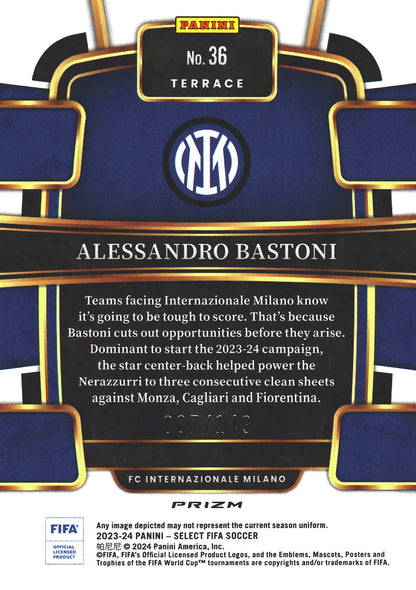 2023 Panini Select FIFA Red Wave /139 Alessandro Bastoni #36 Inter Milan