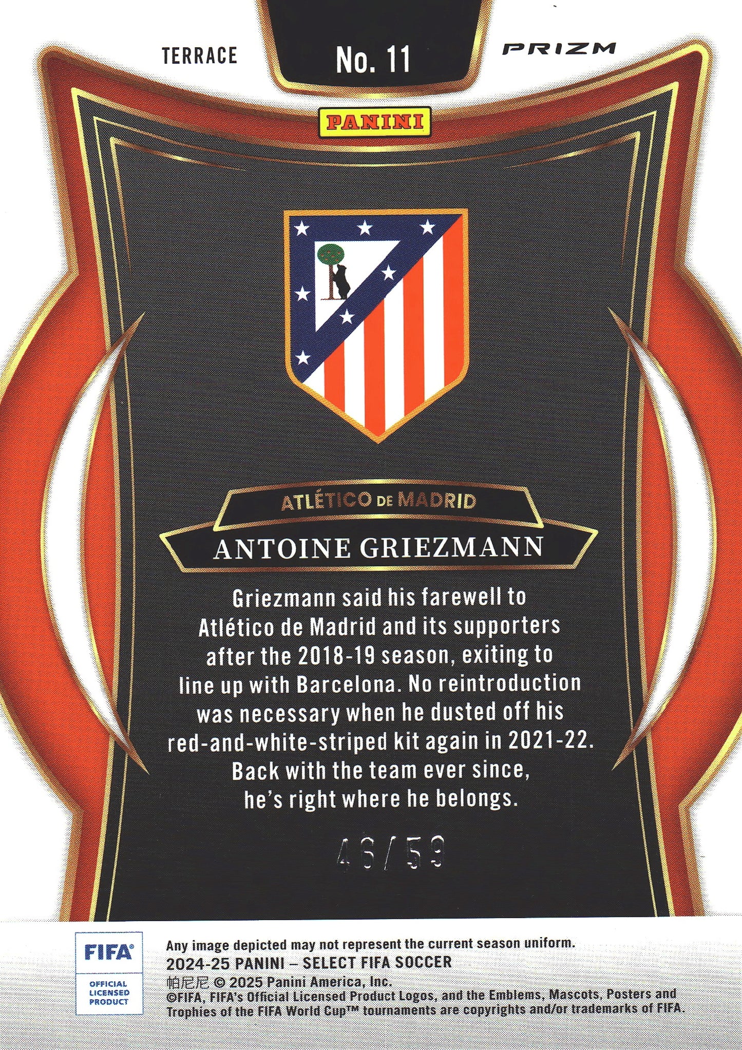 2024 Panini Select FIFA Pink /59 Antoine Griezmann # Atletico Madrid