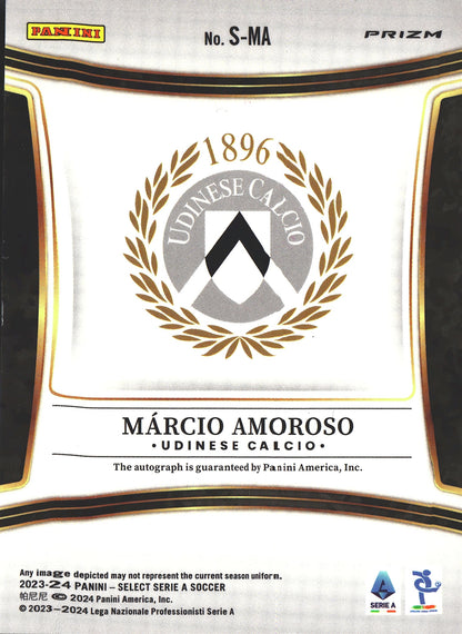2023 Panini Select Serie A Autograph SP Peacock Marcio Amoroso #S-MA Udinese