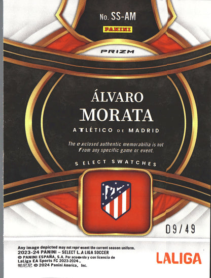 2023 Panini Select La Liga Number Match Pink /49 Alvaro Morata #SS-AM Atletico Madrid