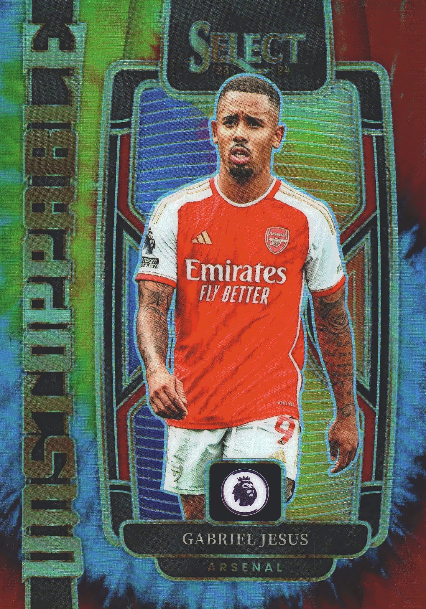 2023 Panini Select Premier League Unstoppable Tie-Dye /49 Gabriel Jesus #21 Arsenal