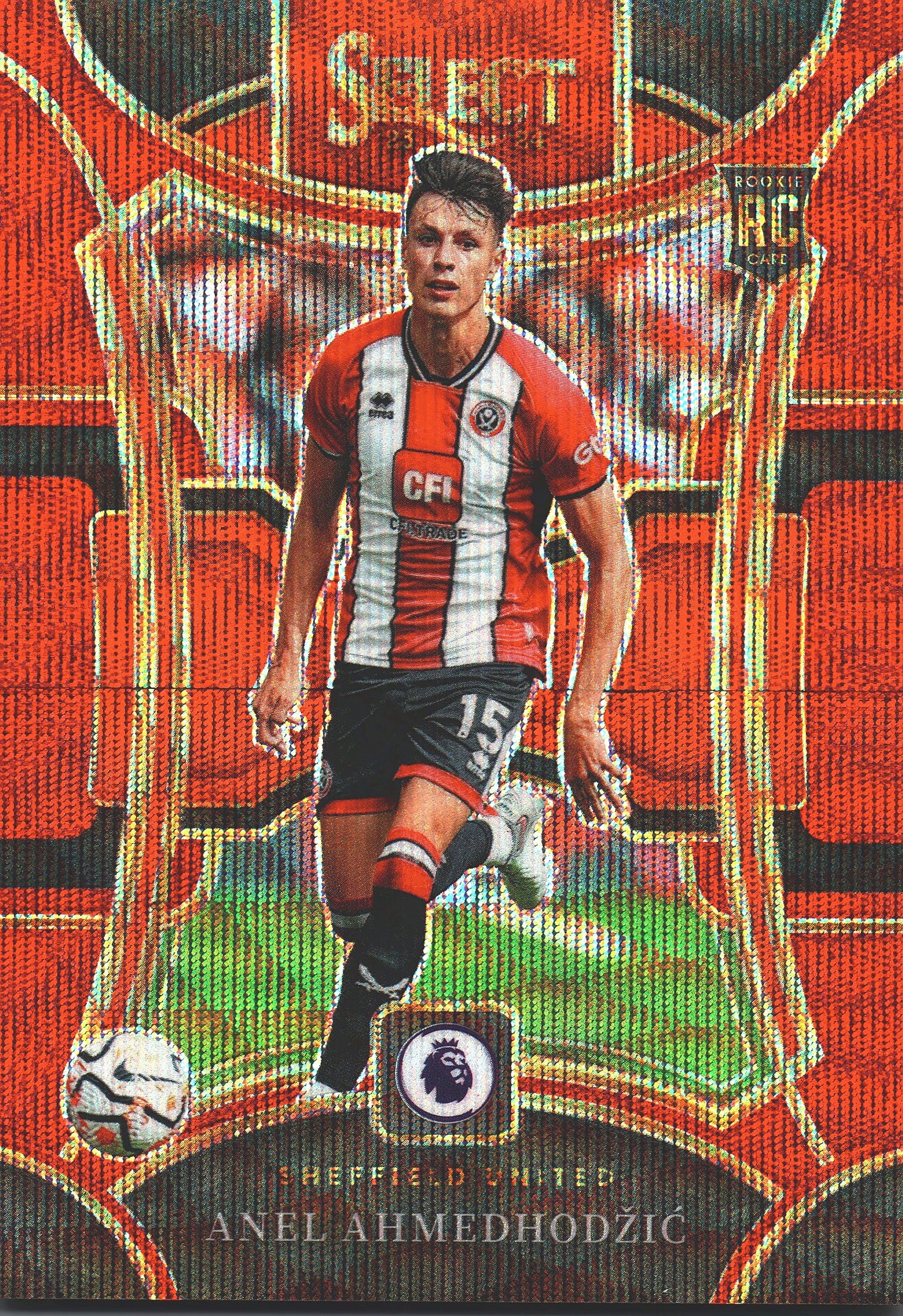 2023 Panini Select Premier League Red Wave /149 Anel Ahmedhodzic RC #181 Sheffield United