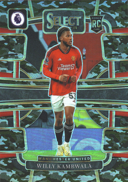 2023 Panini Select Premier League Camo /175 Willy Kambwala RC #69 Manchester United