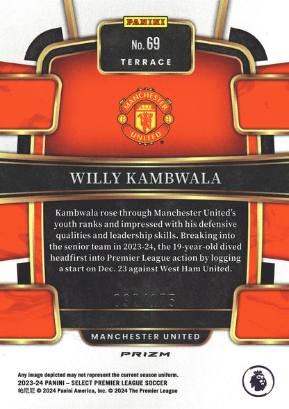 2023 Panini Select Premier League Camo /175 Willy Kambwala RC #69 Manchester United