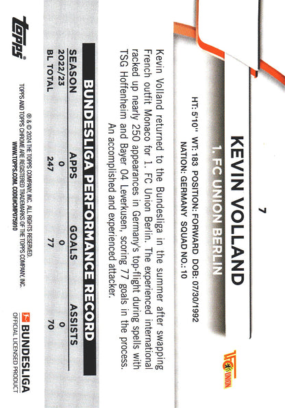 2023 Topps Bundesliga Jade Edition Kevin Volland #7 Union Berlin