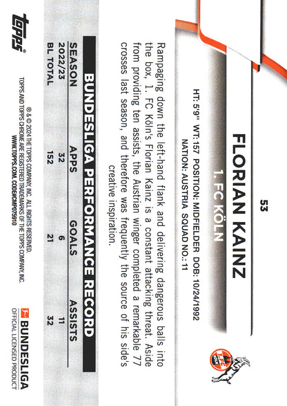 2023 Topps Bundesliga Jade Edition Florian Kainz #53 FC Koln