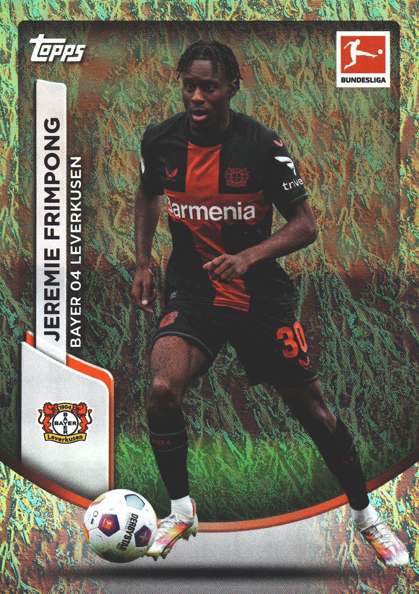 2023 Topps Bundesliga Jade Edition Jeremie Frimpong #65 Bayer Leverkusen