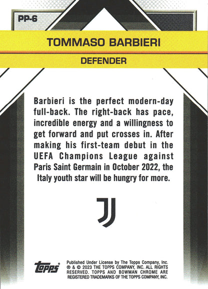2022 Topps Chrome Juventus Il Futuro Tommaso Barbieri #PP-6 Juventus