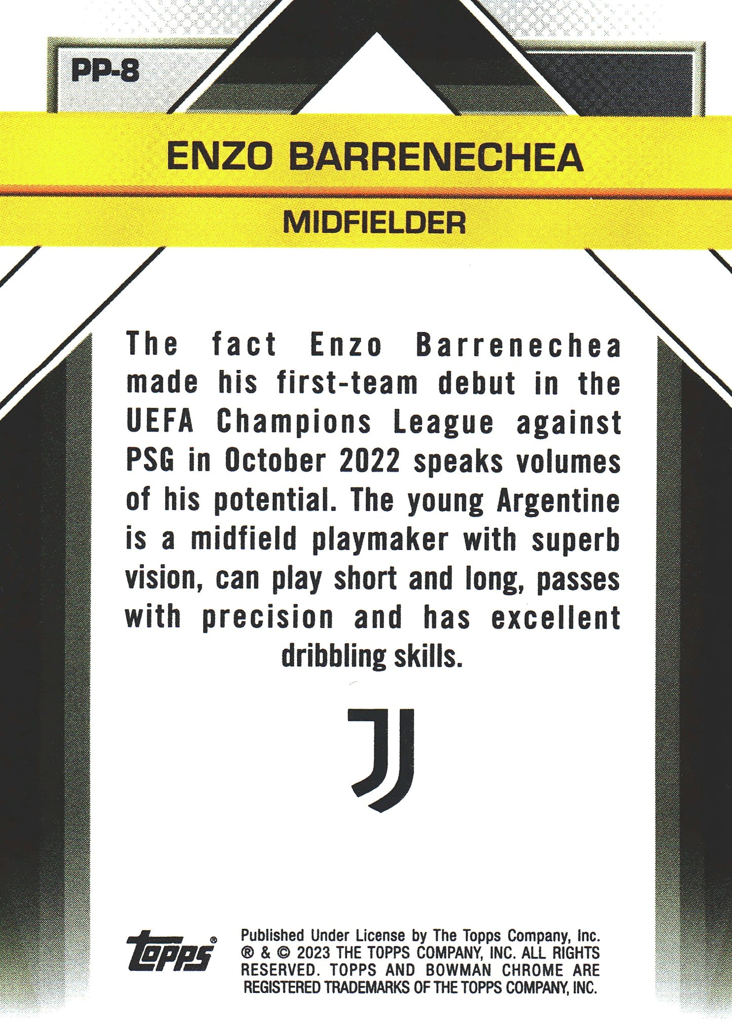 2022 Topps Chrome Juventus Il Futuro Enzo Barrenechea #PP-8 Juventus