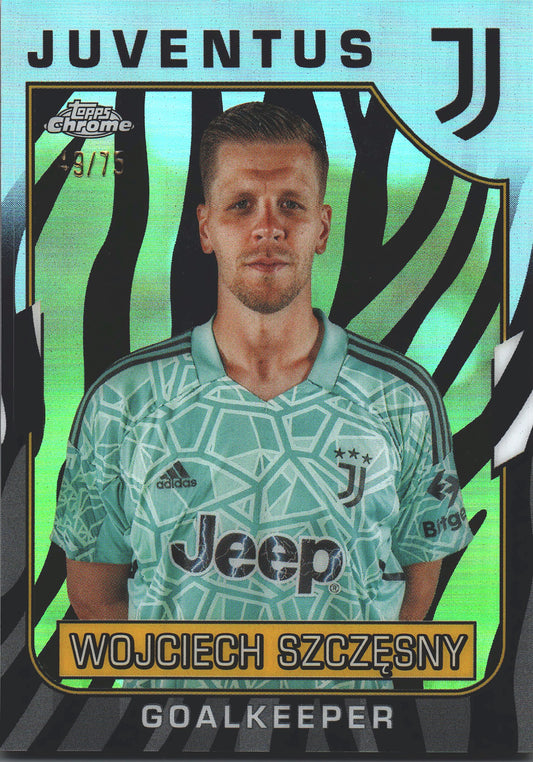 2022 Topps Chrome Juventus Zebra Refractor Wojciech Szczesny #1 Juventus