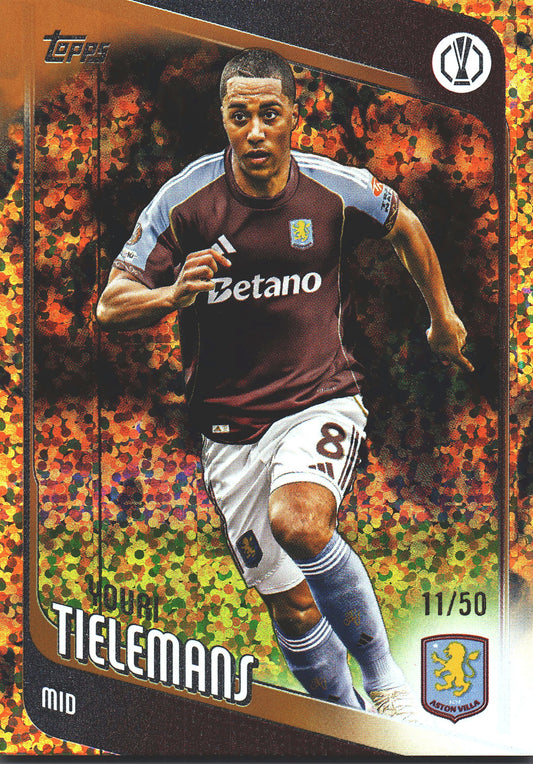 2025 Topps UCC Youri Tielemans Gold Inferno Holo /50 #8 Aston Villa