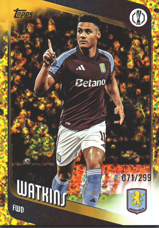 2025 Topps UCC Ollie Watkins Yellow Inferno Holo /299 #124 Aston Villa
