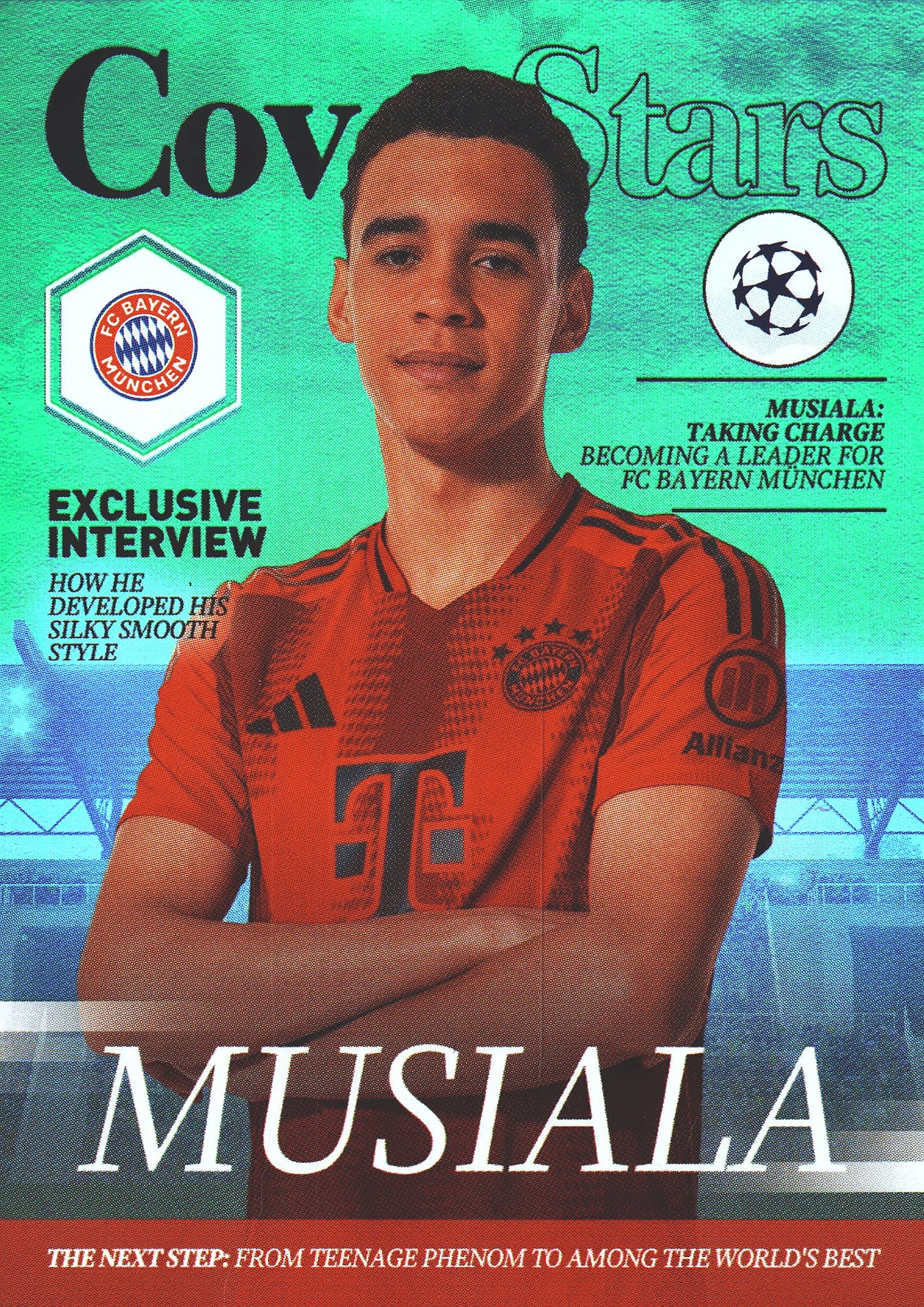 2024 Topps UCC Cover Stars Green /99 Jamal Musiala #CS-3 Bayern Munich