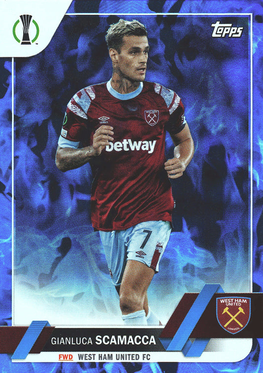 2022 Topps UCC Blue Inferno /125 Gianluca Scamacca #94 West Ham United