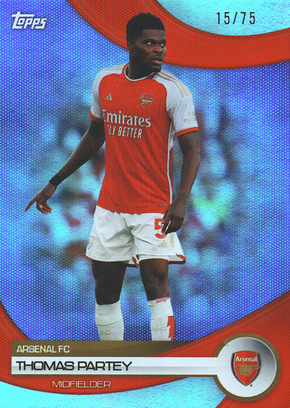 2023 Topps Arsenal Team Set Thomas Partey Blue /75 #13 Arsenal