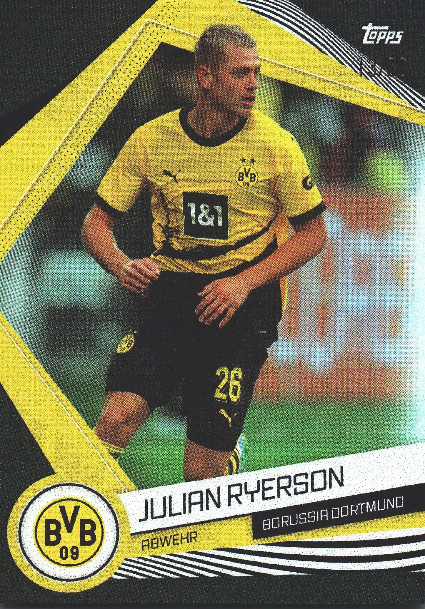 2023 Topps Dortmund Fan Set Julian Ryerson Black /50 #BVB-4 Borussia Dortmund