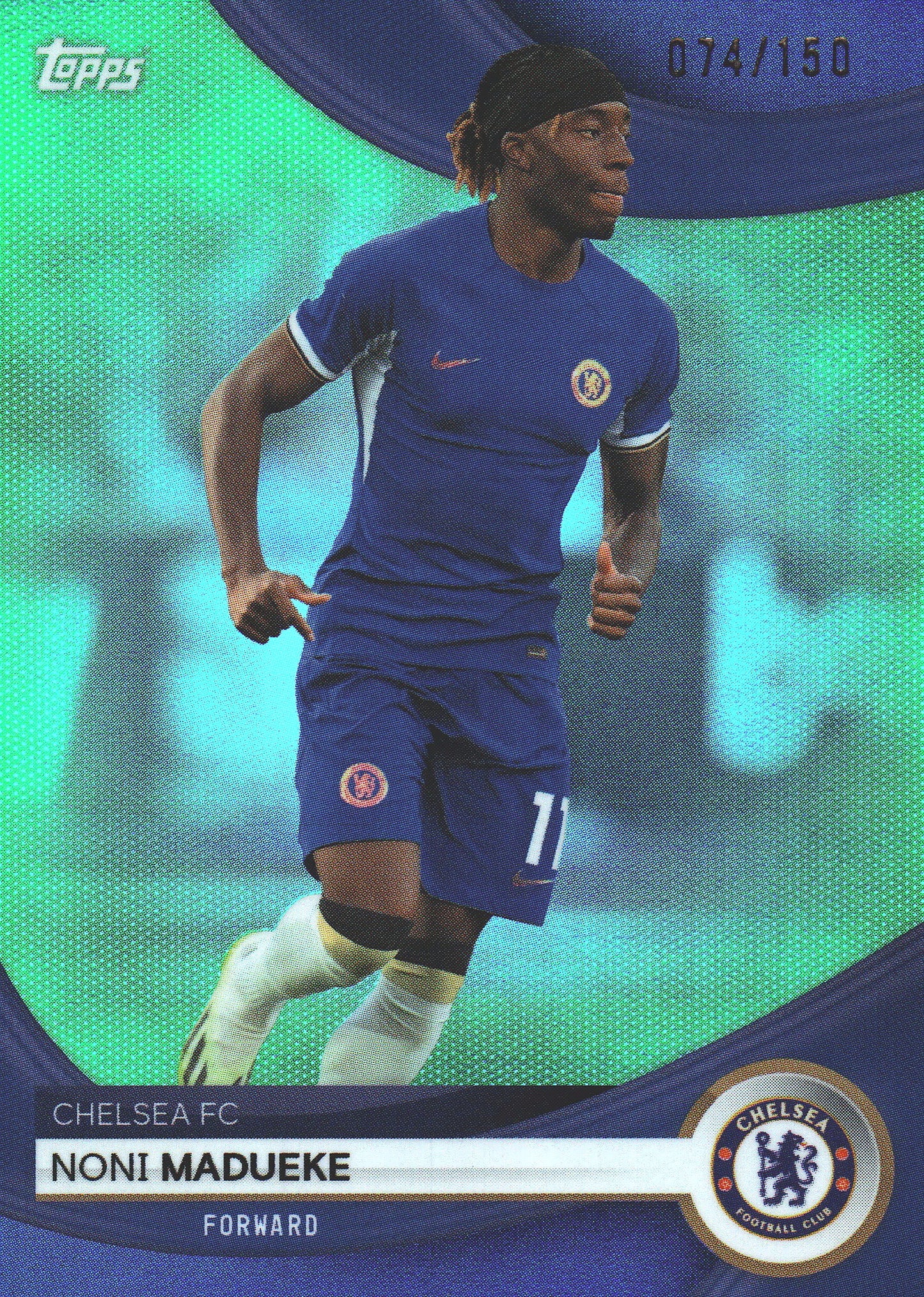 2023 Topps Chelsea Team Set Noni Madueke Green /150 #15 Chelsea