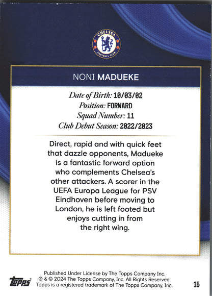 2023 Topps Chelsea Team Set Noni Madueke Green /150 #15 Chelsea