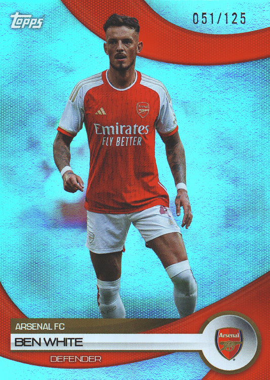2023 Topps Arsenal Team Set Ben White Teal /125 #9 Arsenal