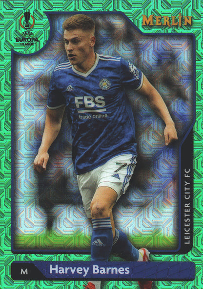 2021 Topps Merlin Chrome Green Mojo /99 Harvey Barnes #121 Leicester City