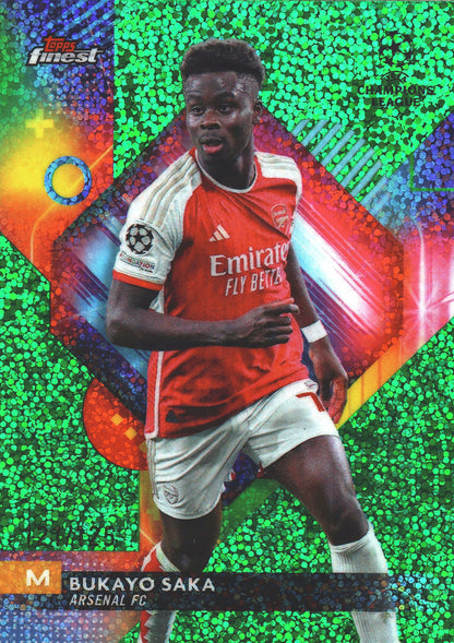 2023 Topps Finest UCC Green Speckle /125 Bukayo Saka #10 Arsenal