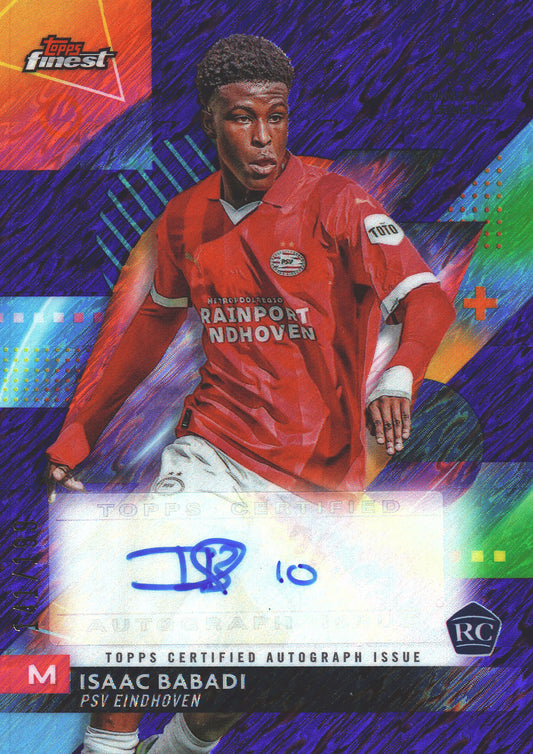 2023 Topps Finest UCC Purple Shimmer /199 Isaac Babadi #A-IB PSV Eindhoven