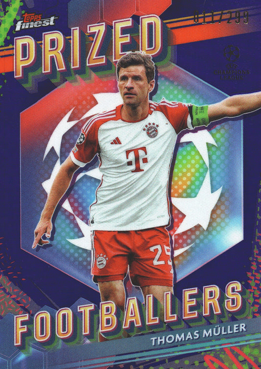2023 Topps Finest UCC Prized Footballers Purple /299 Thomas Muller #PF-9 Bayern Munich